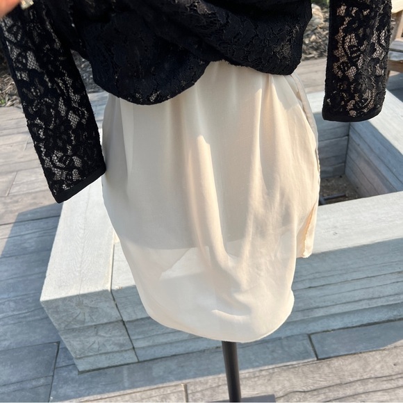 Aritzia Wilfred Black Lace Long Sleeve Shift Dress Size XXS - Picture 5 of 12